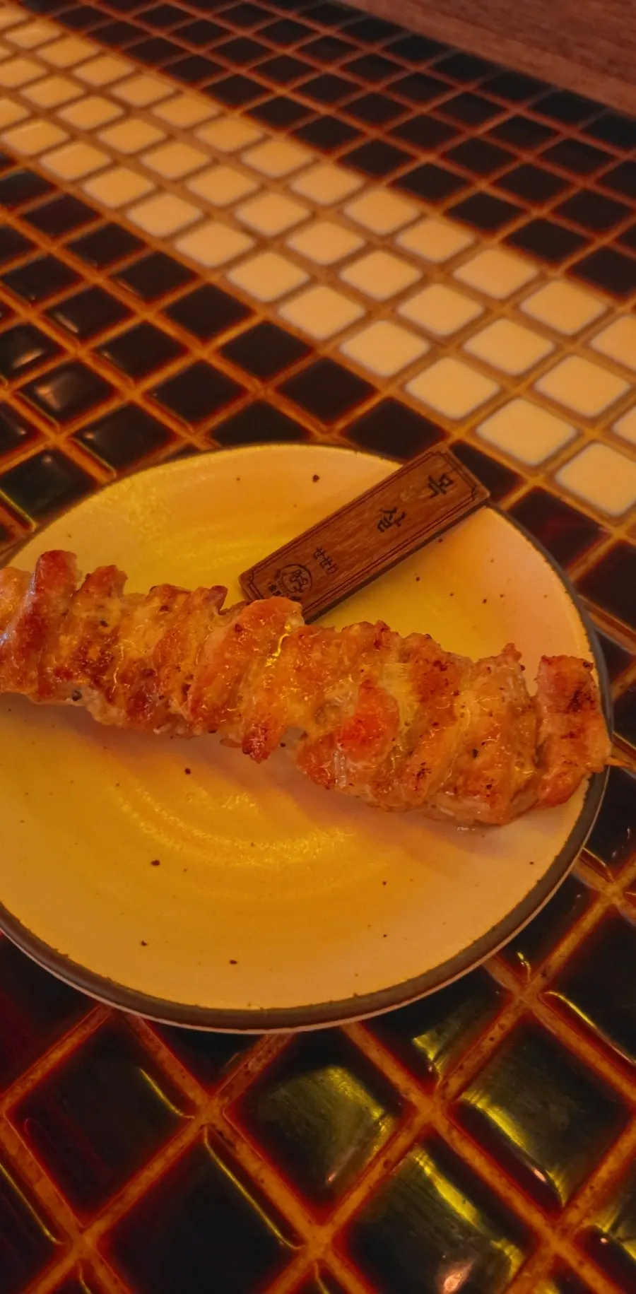 Chicken skin and chicken neck yakitori