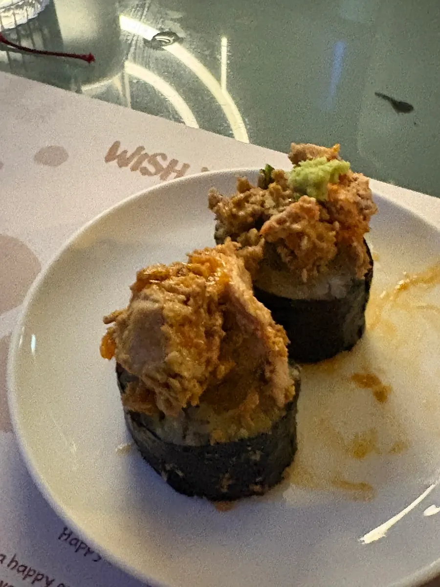 Ankimo salt gimbap served alongside a highball