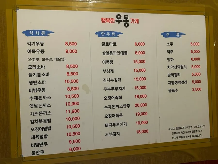 Kiosk ordering screen at Haengbokhan Udong Gage Dangwan Branch