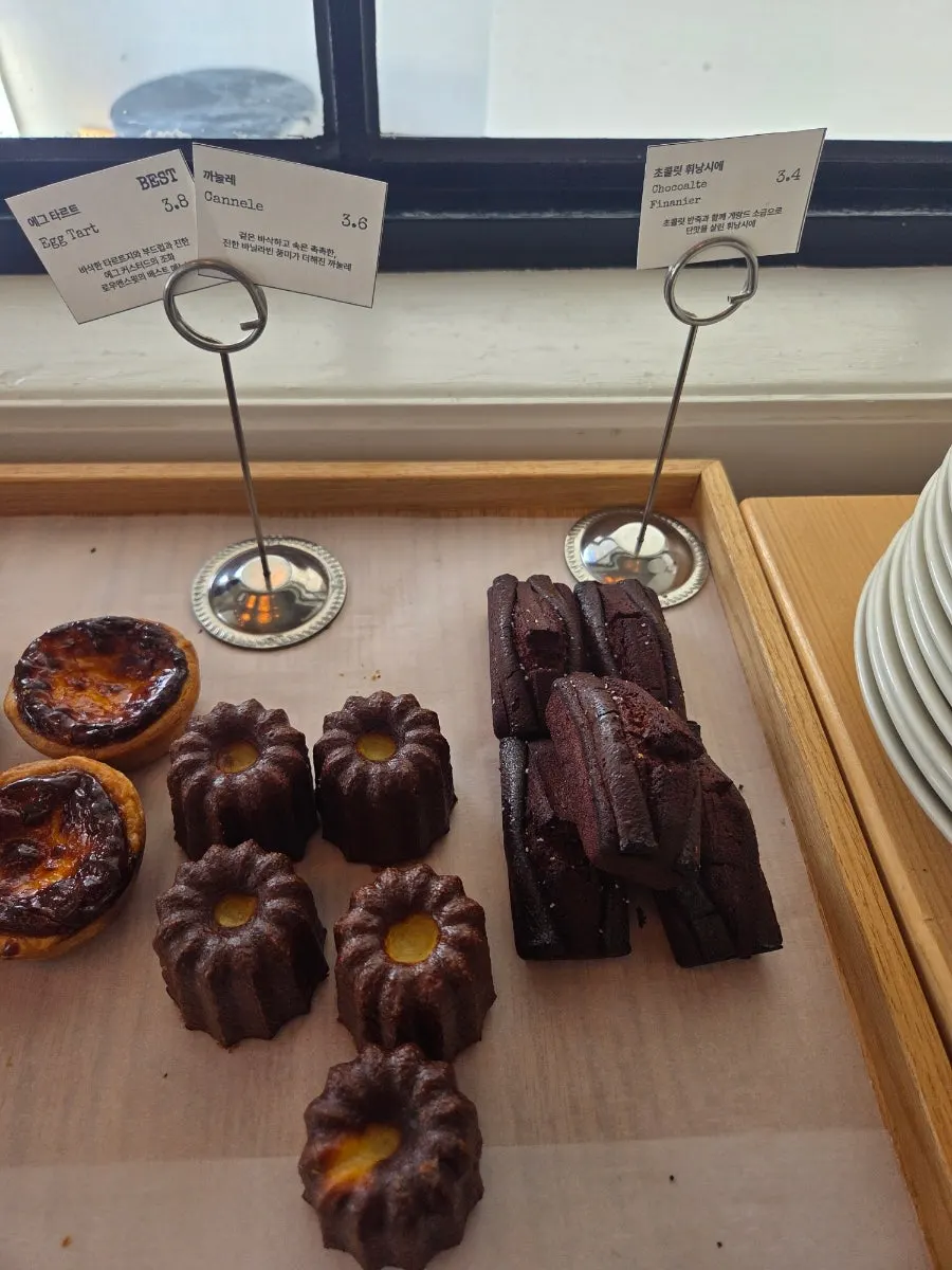 Display case with a variety of financiers