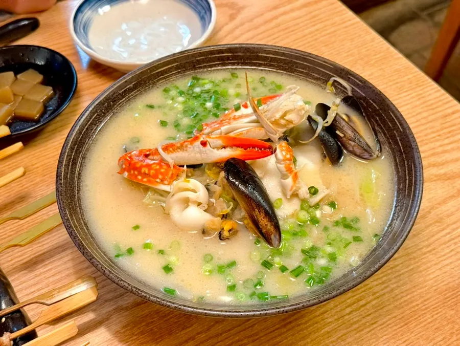 Nagasaki jjamppong tang served in a large bowl