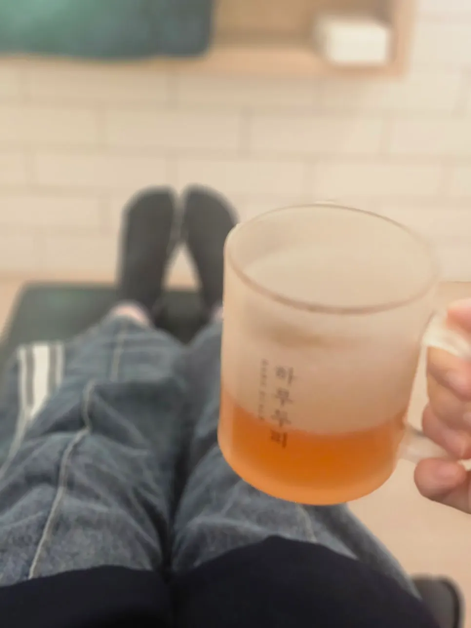 두피 스팀 진행 중 티타임