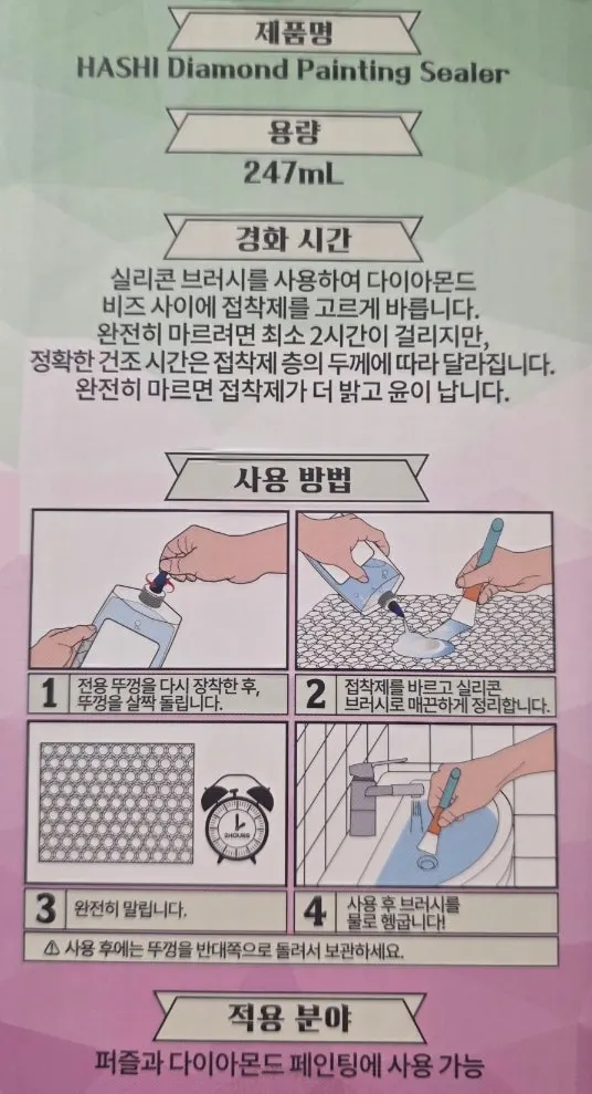 보석십자수 코팅제 제품 구성