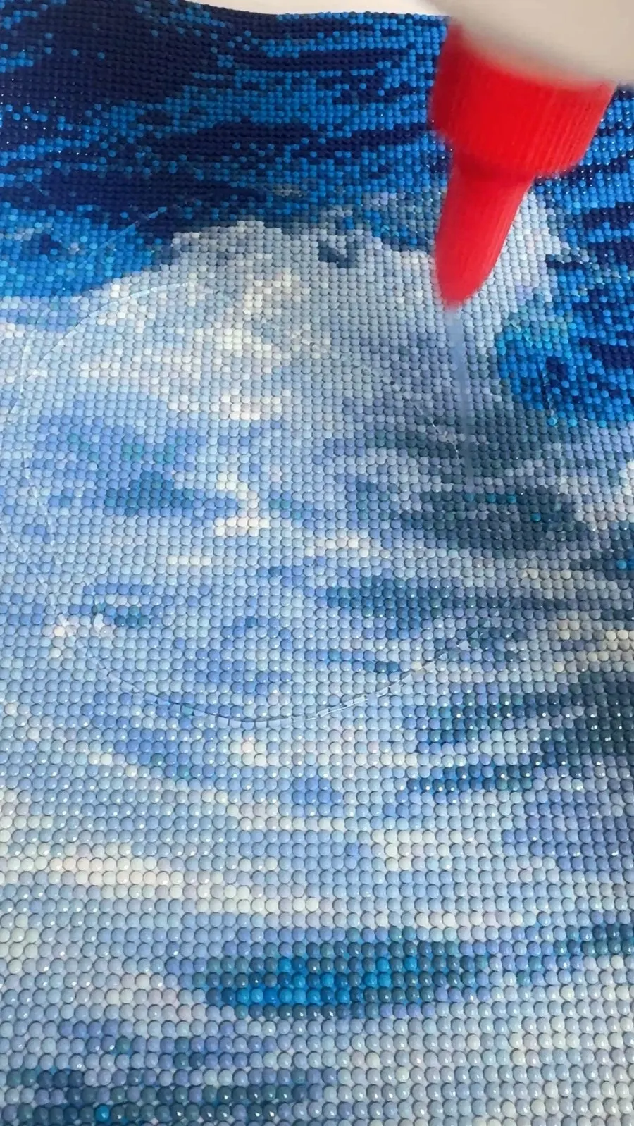 새벽에 완성한 파도 보석십자수