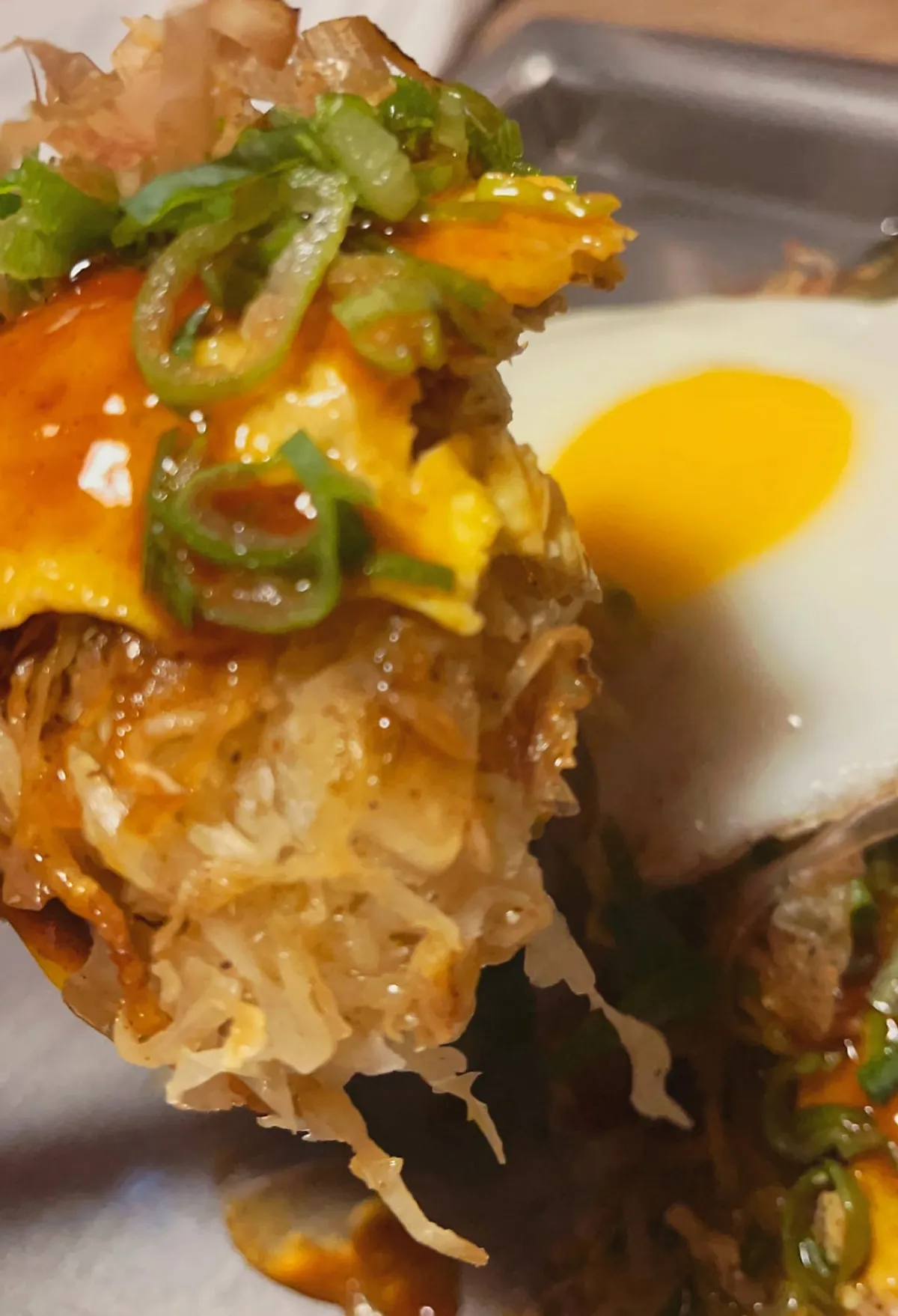 Hiroshima-style okonomiyaki at Hotcho Seongsu
