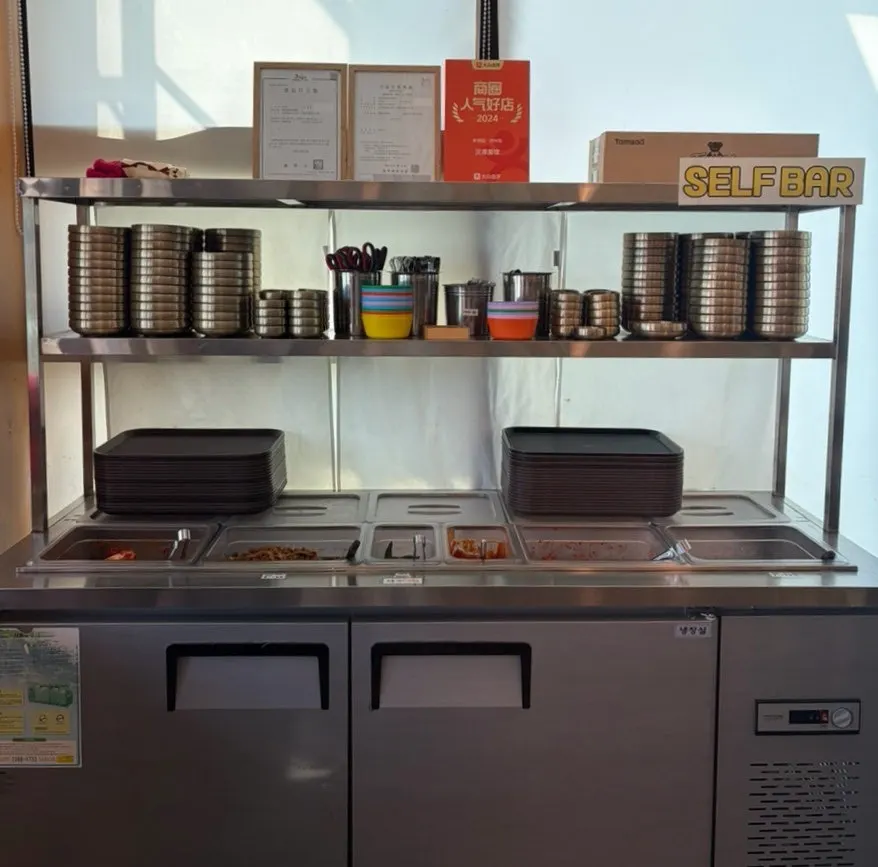 Side dishes stocked at the self-serve bar