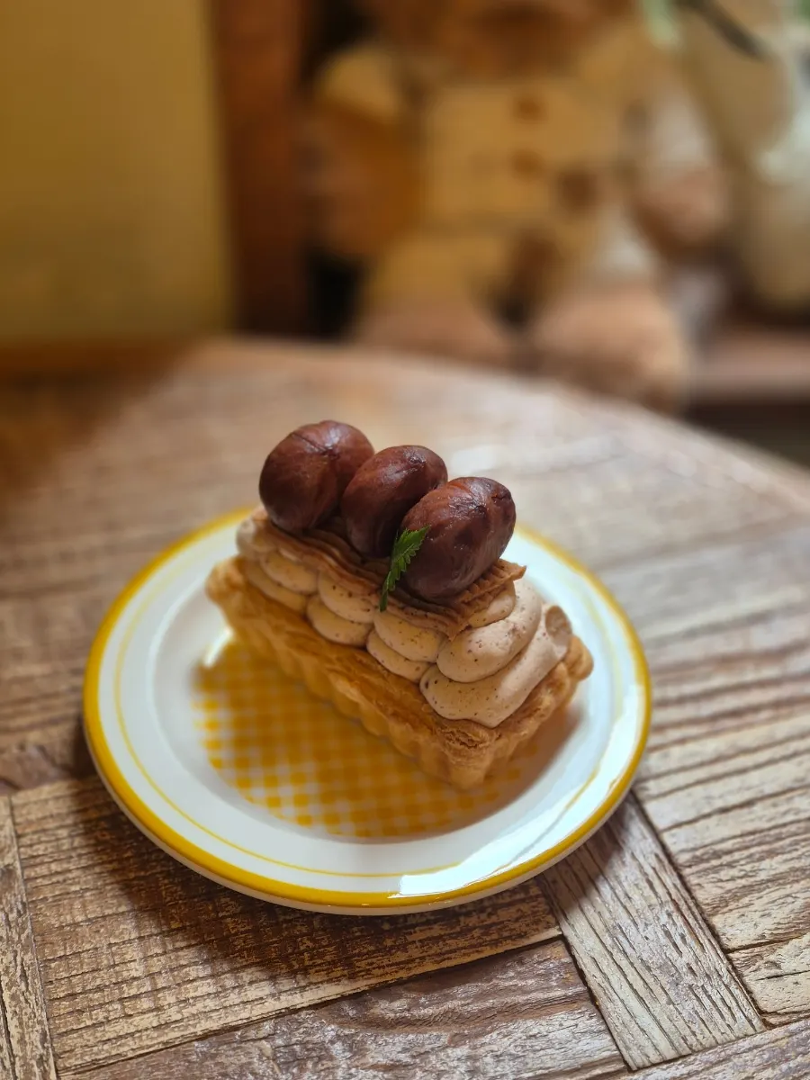 Hippy's signature Mont Blanc chestnut cream pie