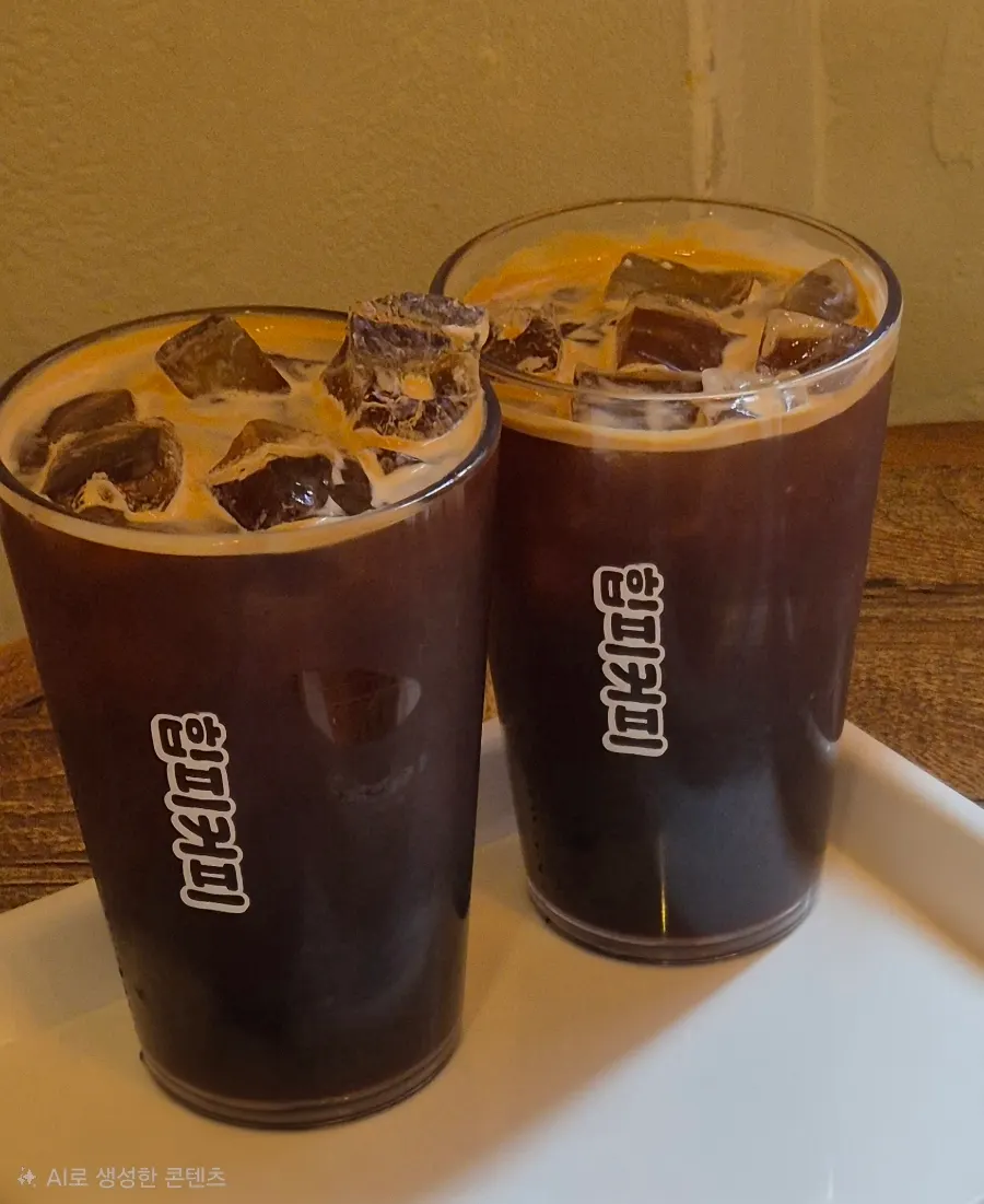 Iced Americano made with the Jeonpo-dong blend