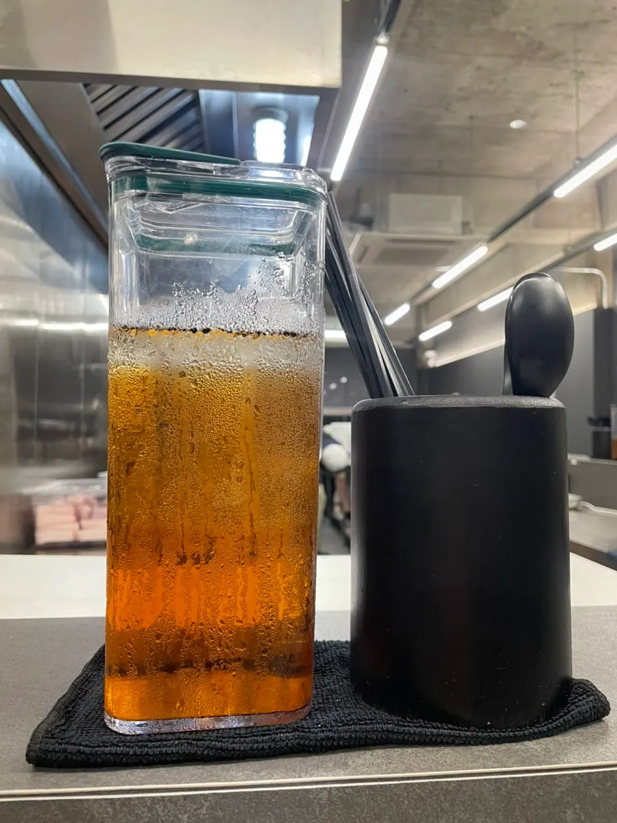 A cup of nutty tea served instead of water