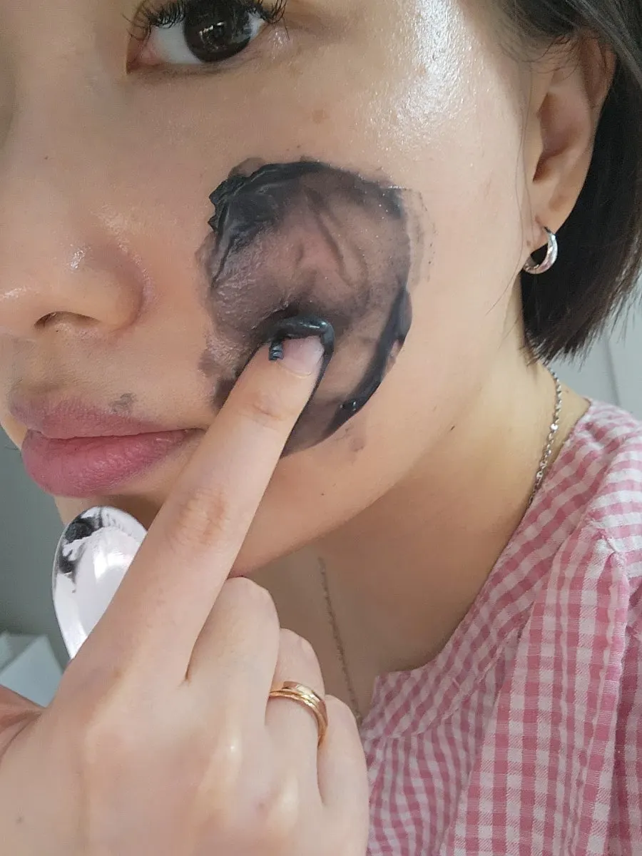 블랙헤드 부위 클렌징밤 사용감, 희다 지리산 촉촉 숯 클렌징밤