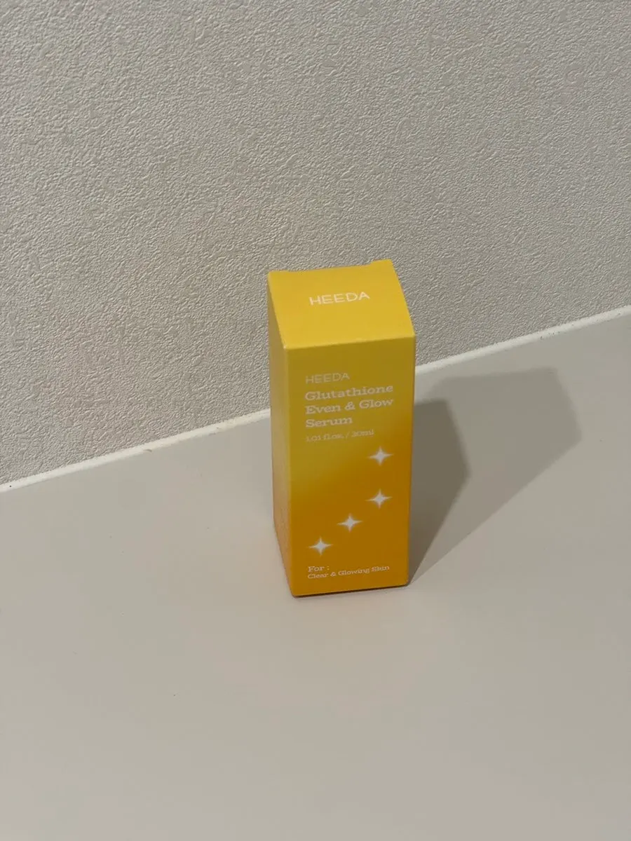 HEEDA Glutathione Tone Care Glow Serum yellow packaging