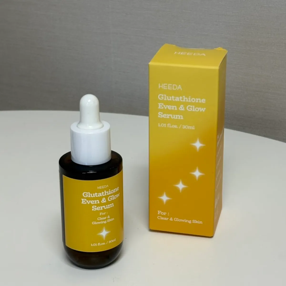 HEEDA glow serum added to a skincare routine