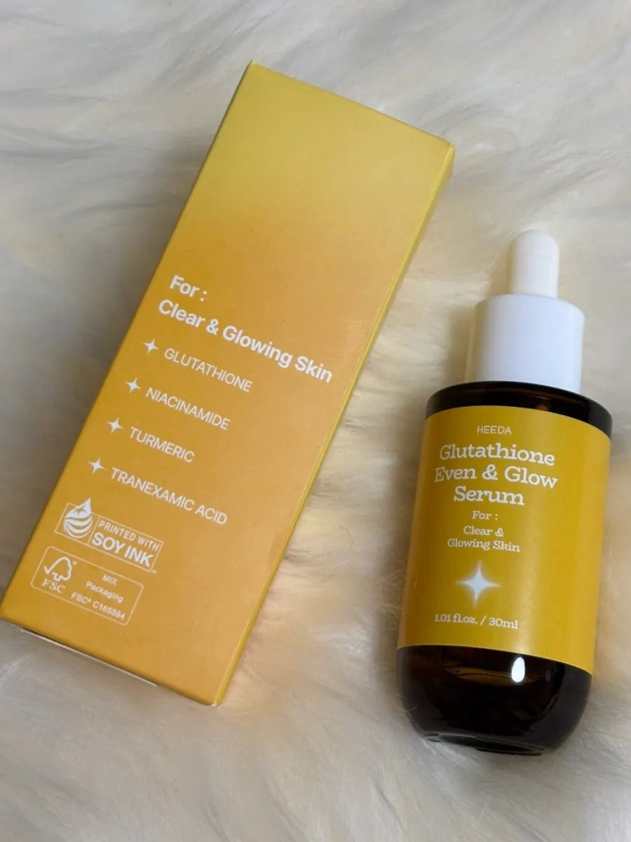 Non-sticky glutathione serum: HEEDA Even & Glow