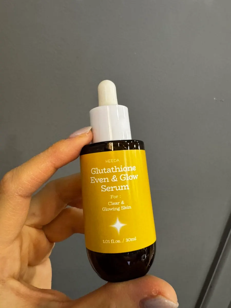 Glutathione glow serum for dull skin, 2-week test: HEEDA