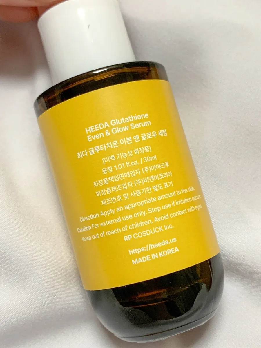 Glutathione serum for dehydrated skin: HEEDA Even & Glow Serum