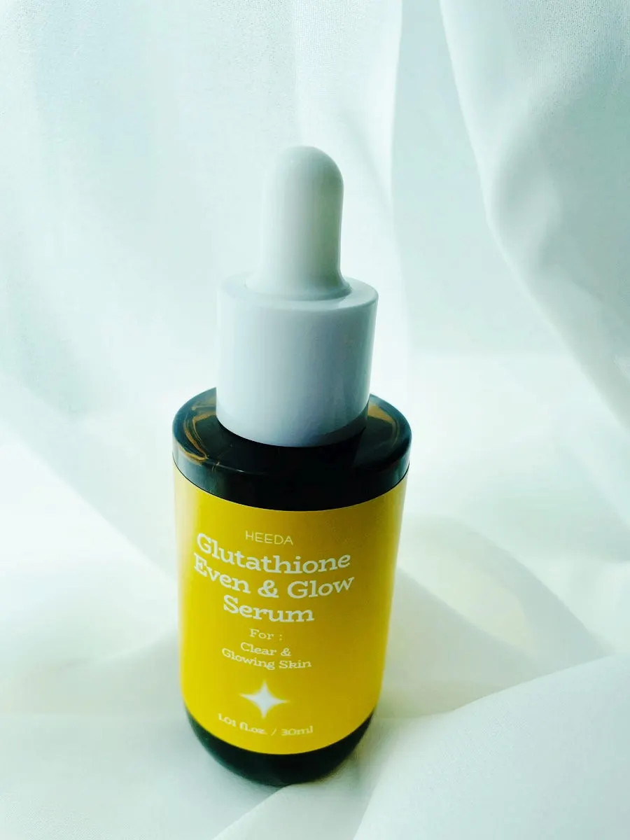 Lightweight morning hydrating serum: HEEDA Glutathione Even & Glow