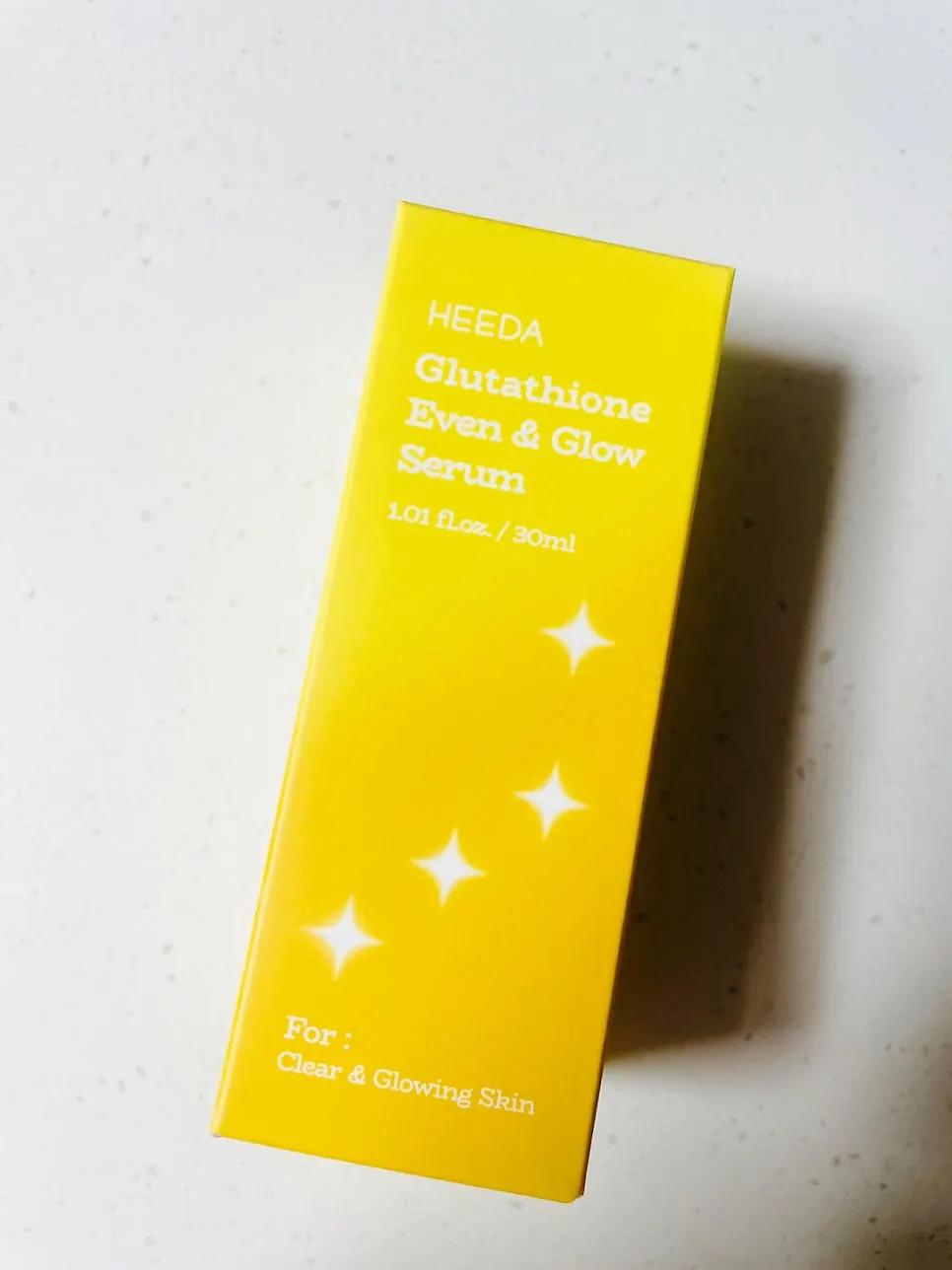 Lightweight morning hydrating serum: HEEDA Glutathione Even & Glow