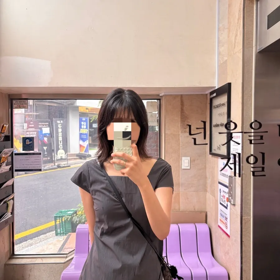 Medium-length hair condition before visiting Heeol Hair Gangnam Flagship Store