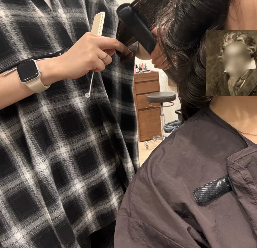 All the perm rods rolled up and in place