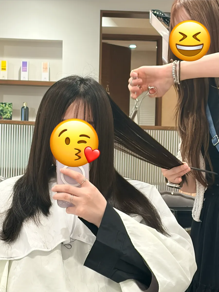 샴푸와 두피 지압 마사지 후 모습