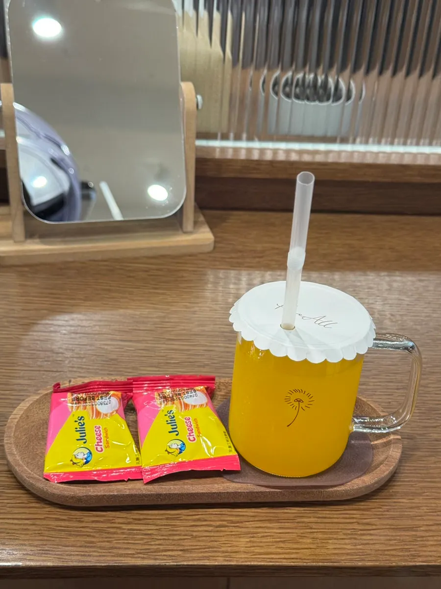 클리닉 중 제공된 오렌지 주스