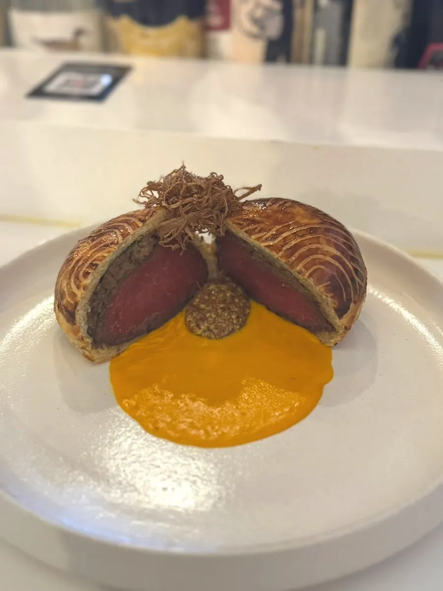 A plate of Huirit's Beef Wellington