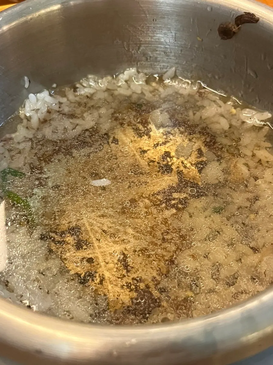 Sungnyung made by pouring water over scorched rice