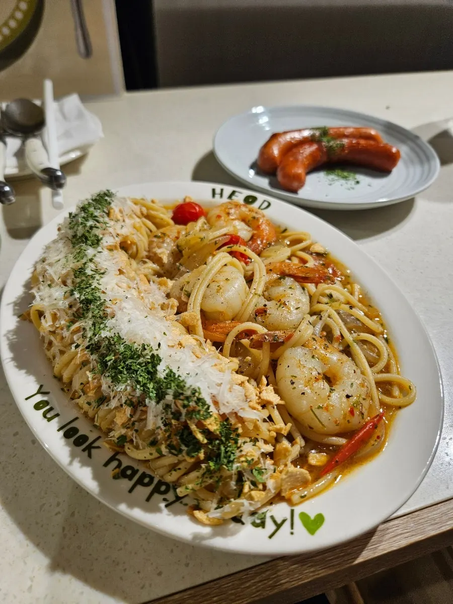 Plate of the added grilled sausage