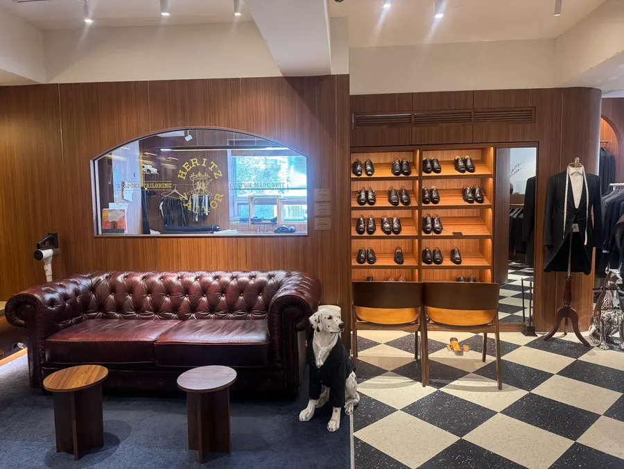 Wide view of the spacious rental shop interior