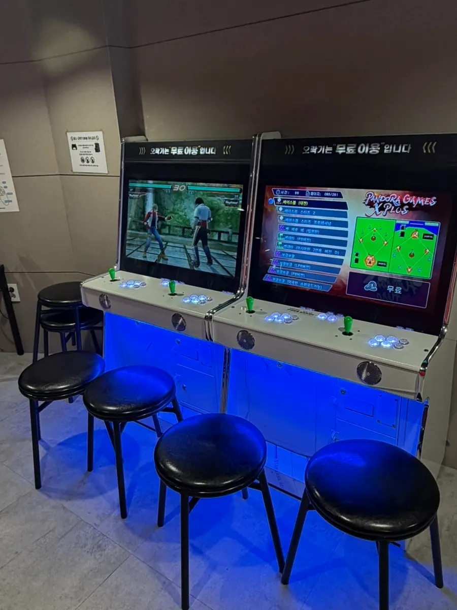 Arcade machines inside the café