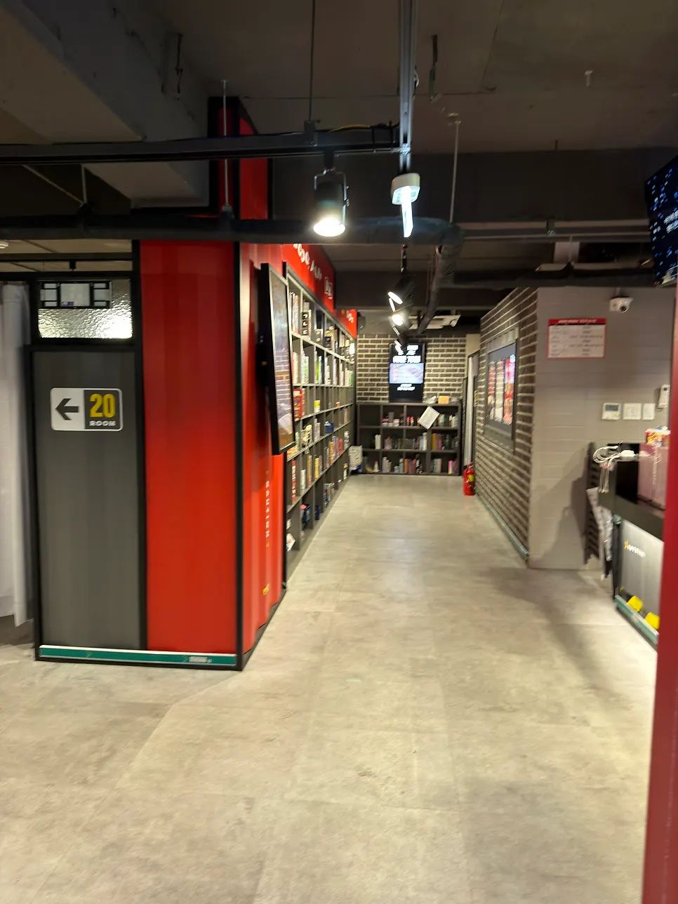 Inside a seated, shoes-off room