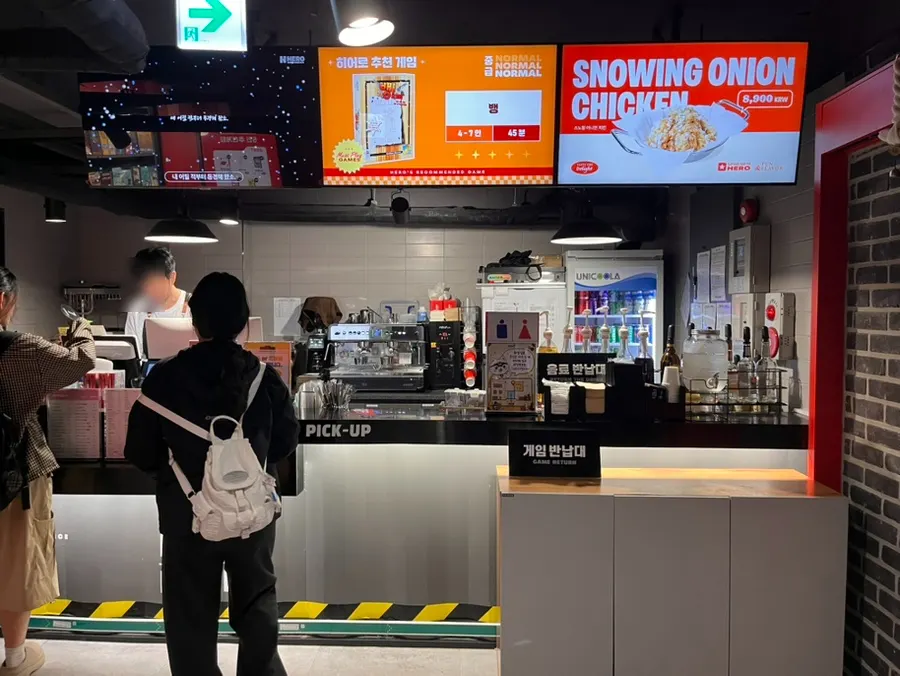 Counter and interior of Hero Board Game Cafe Nowon Branch