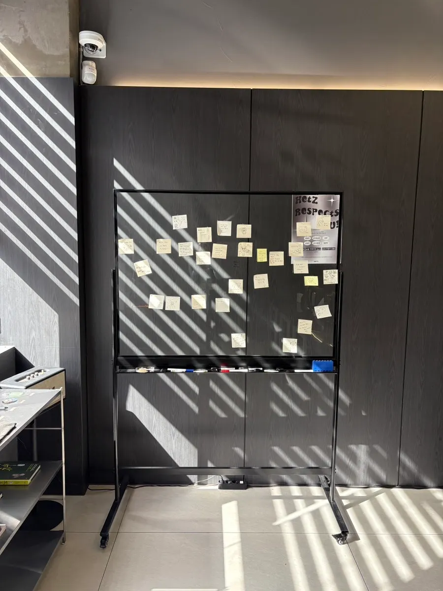 Notice board inside the restaurant