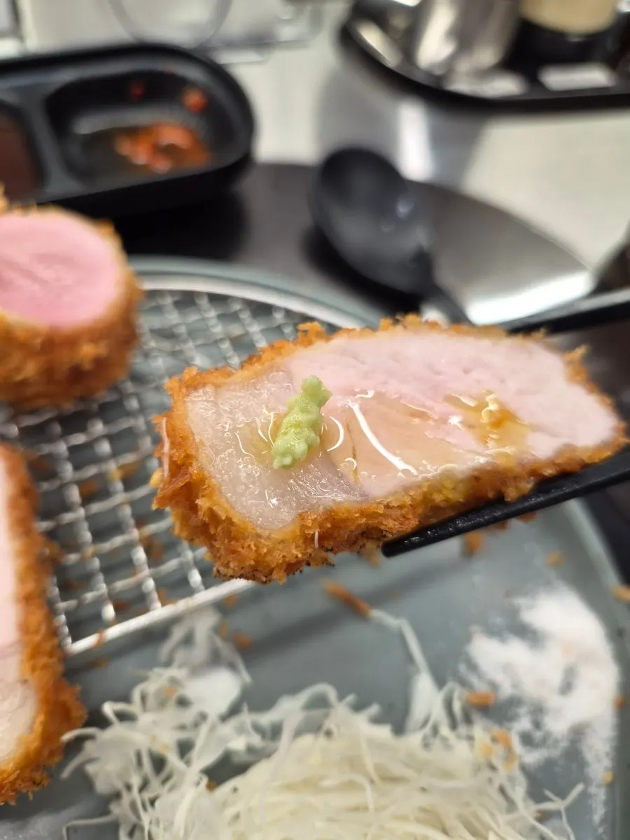Loin katsu topped with truffle oil