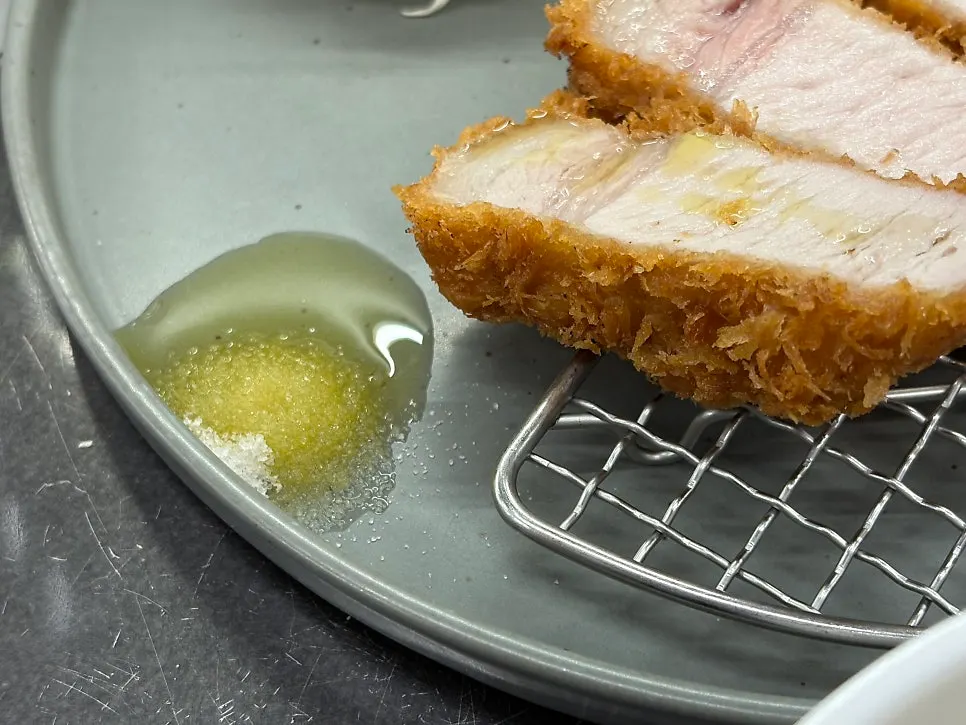 Tonkatsu dipped in salt