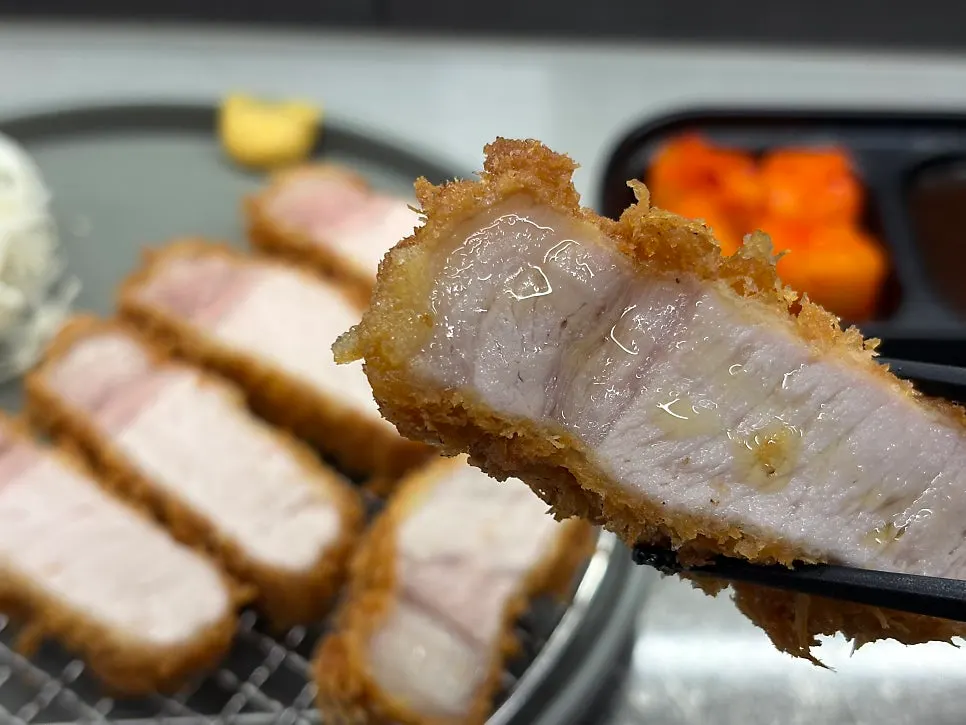 Tender loin katsu meat showing its grain