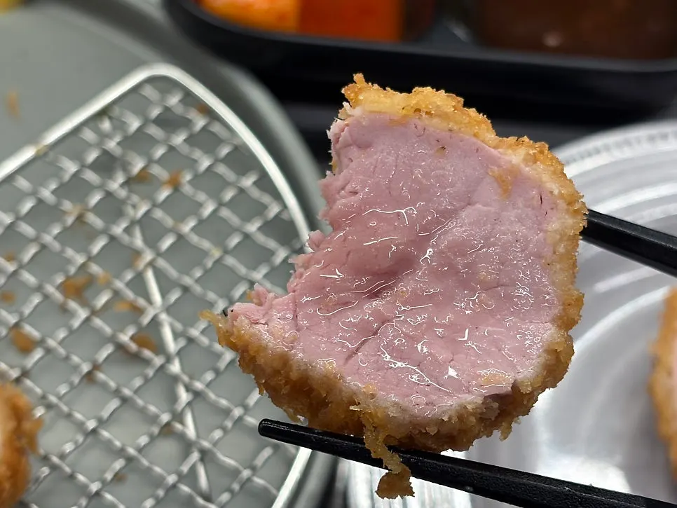 Close-up of the tenderloin katsu cross-section