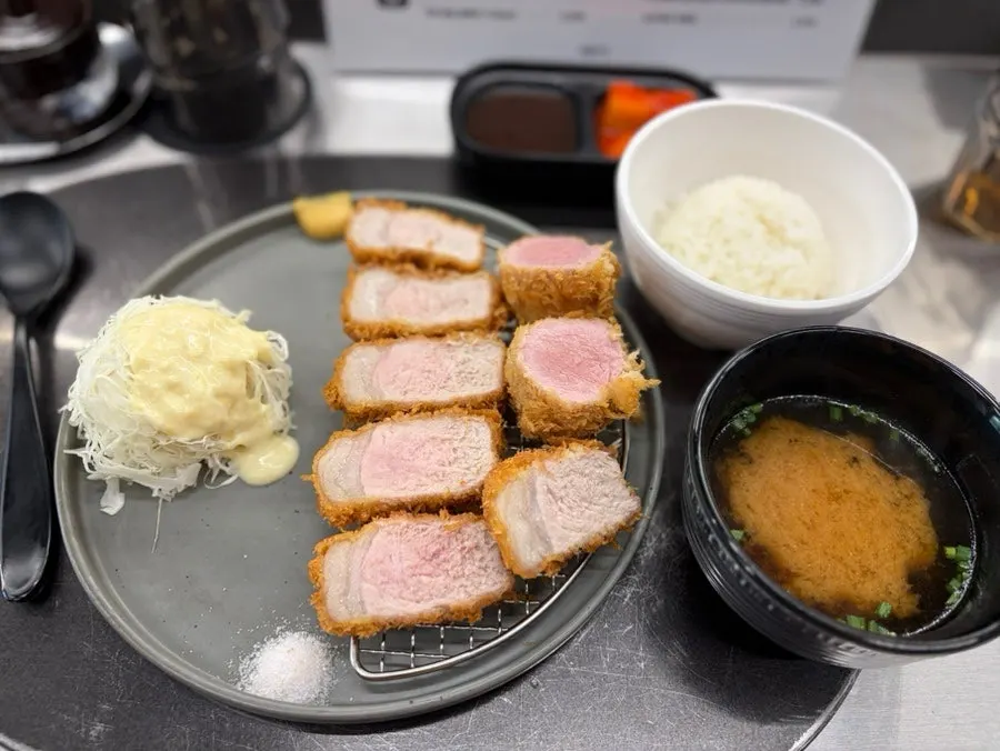 Side dish plate served with the tonkatsu