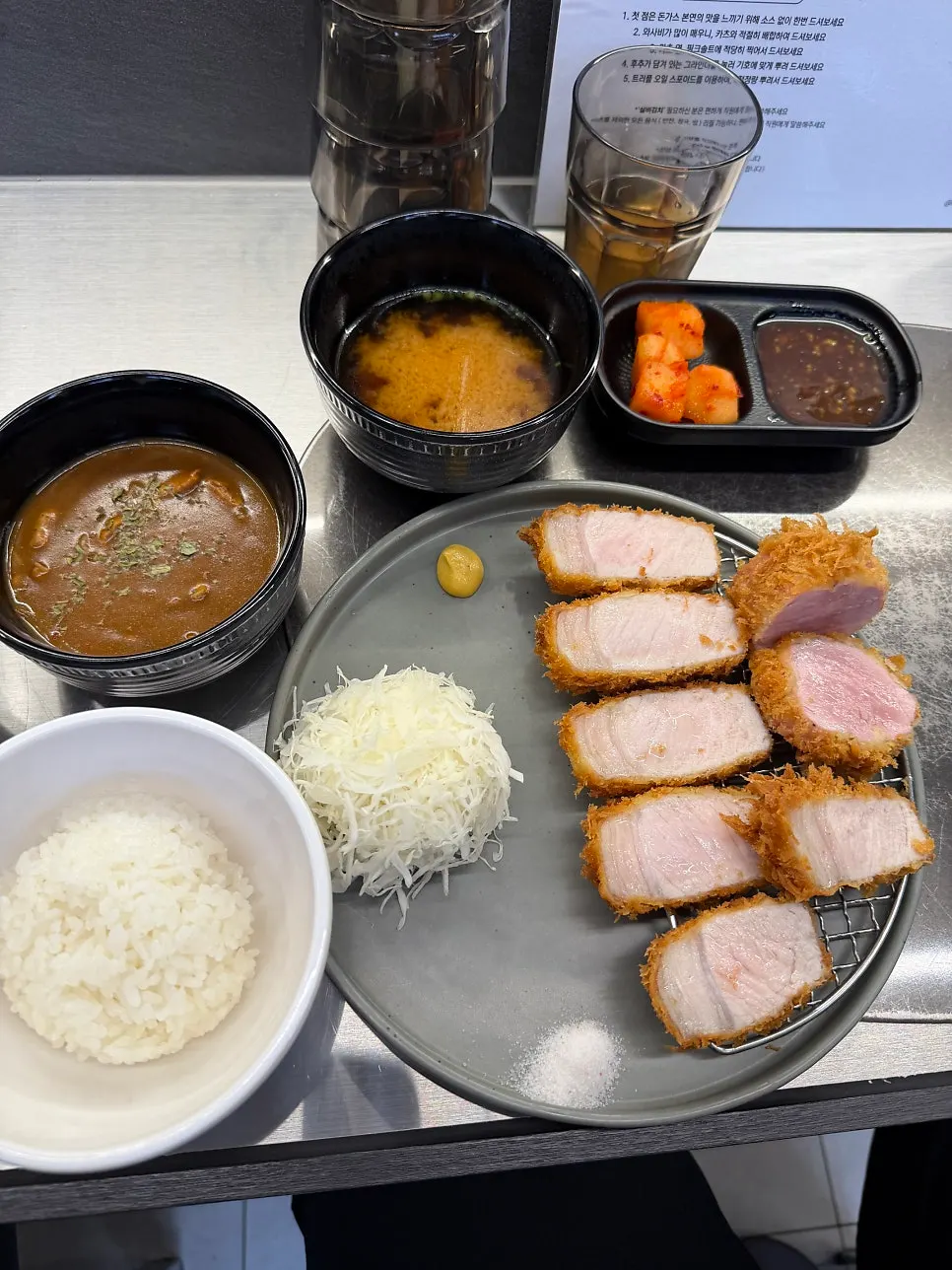 Katsu table set for two at Hets Jeonpo Branch