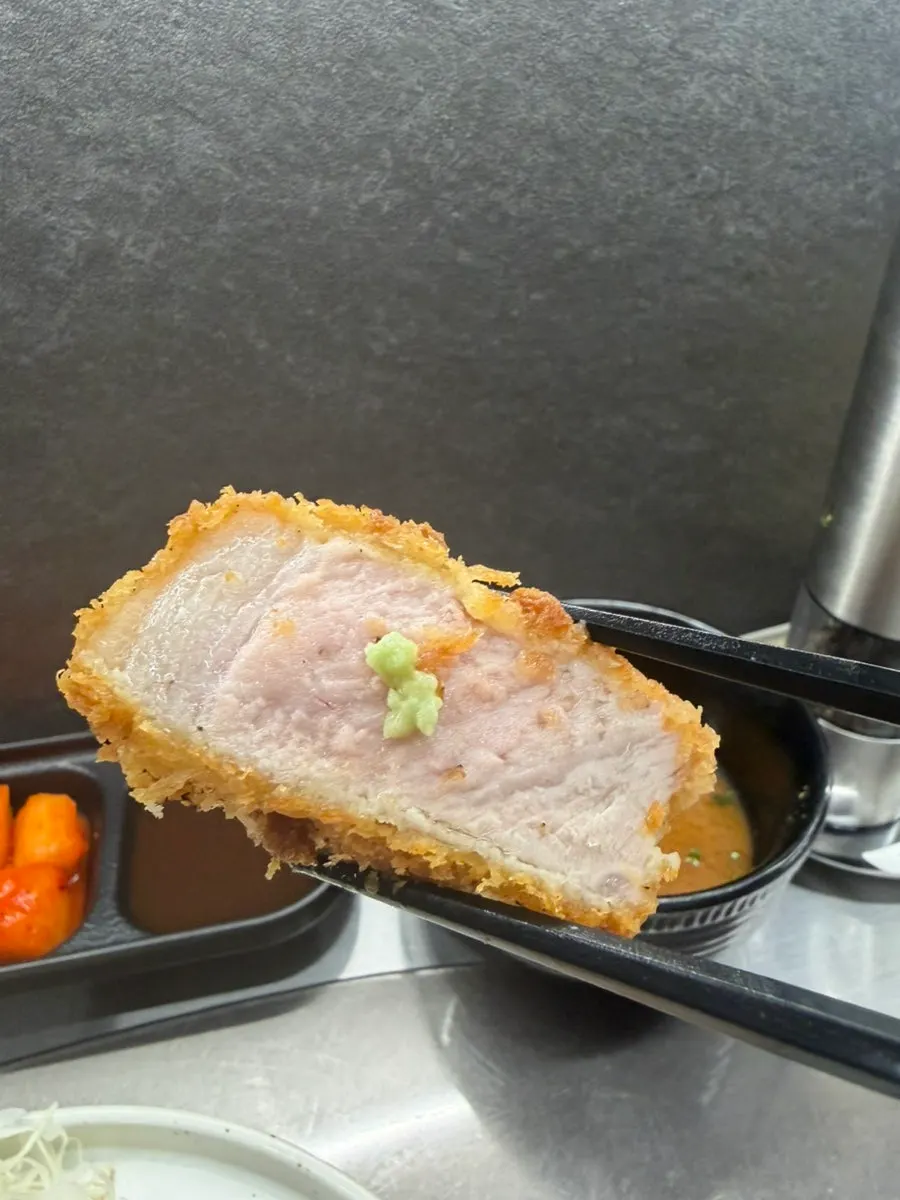 Tonkatsu paired with truffle oil and sauce
