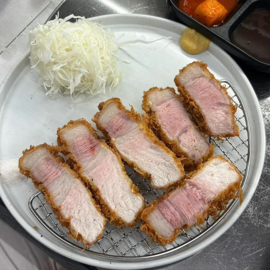 Loin katsu and hire katsu split into three pieces each