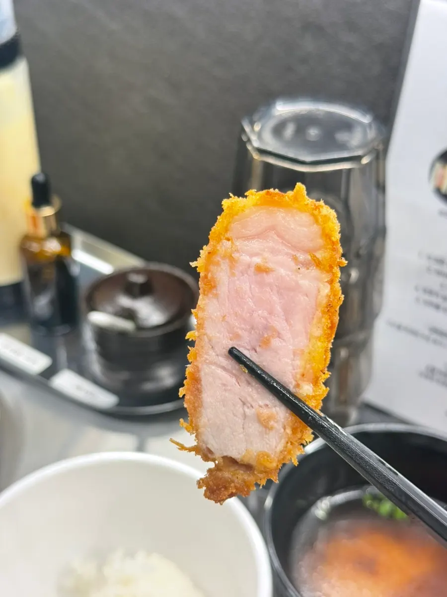 First bite of katsu without sauce