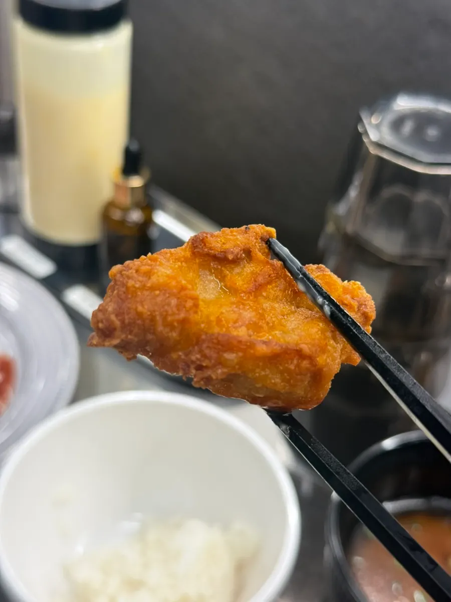 Gara-age paired between bites of katsu