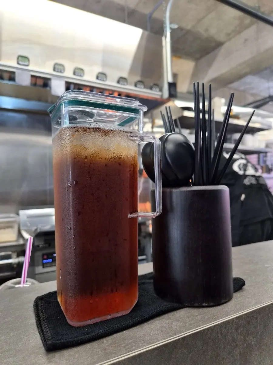 A cup of house tea served at each seat
