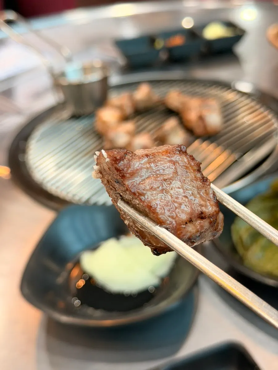 Glistening, juicy pre-grilled neck meat