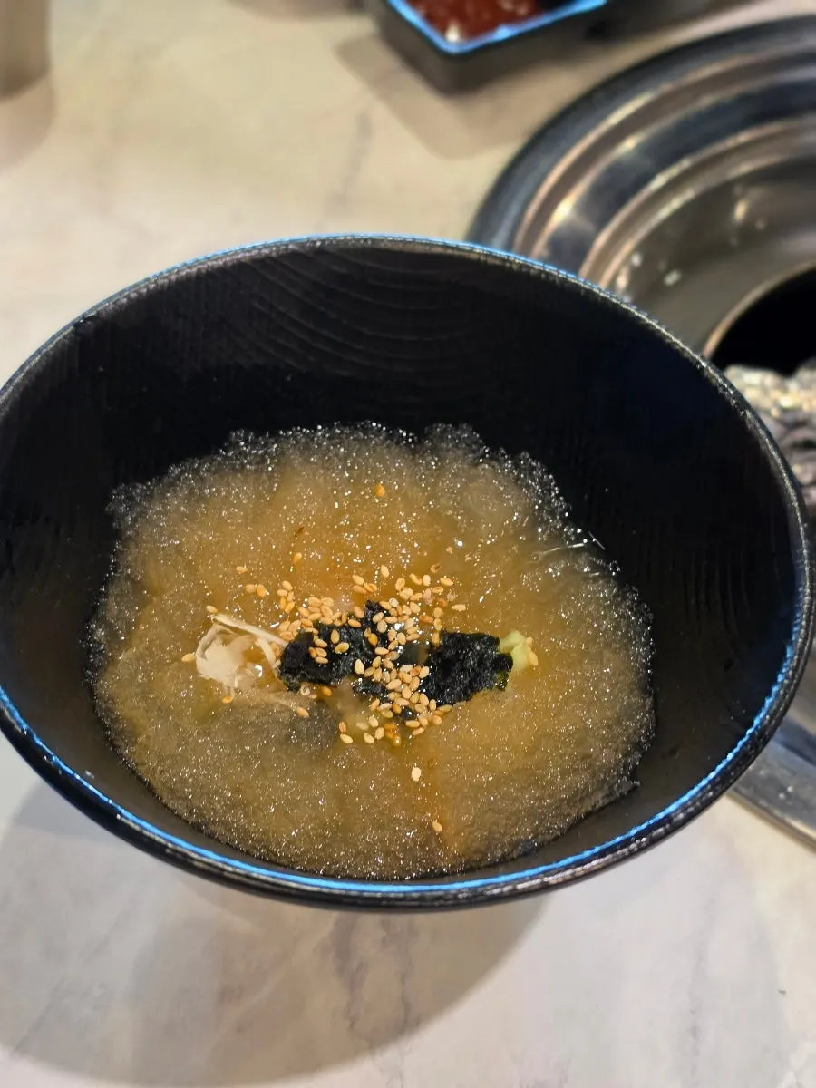 Complimentary acorn jelly soup