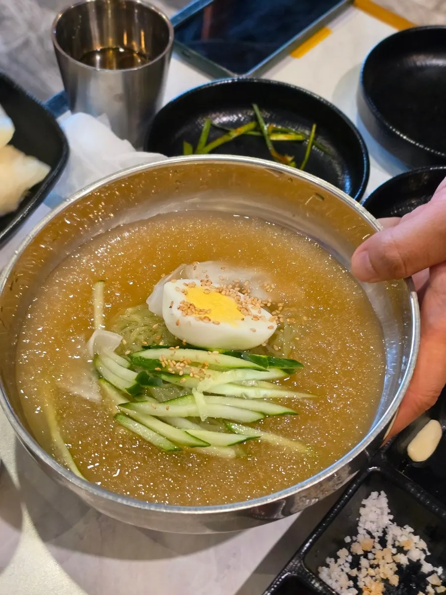 Mul naengmyeon eaten as dessert