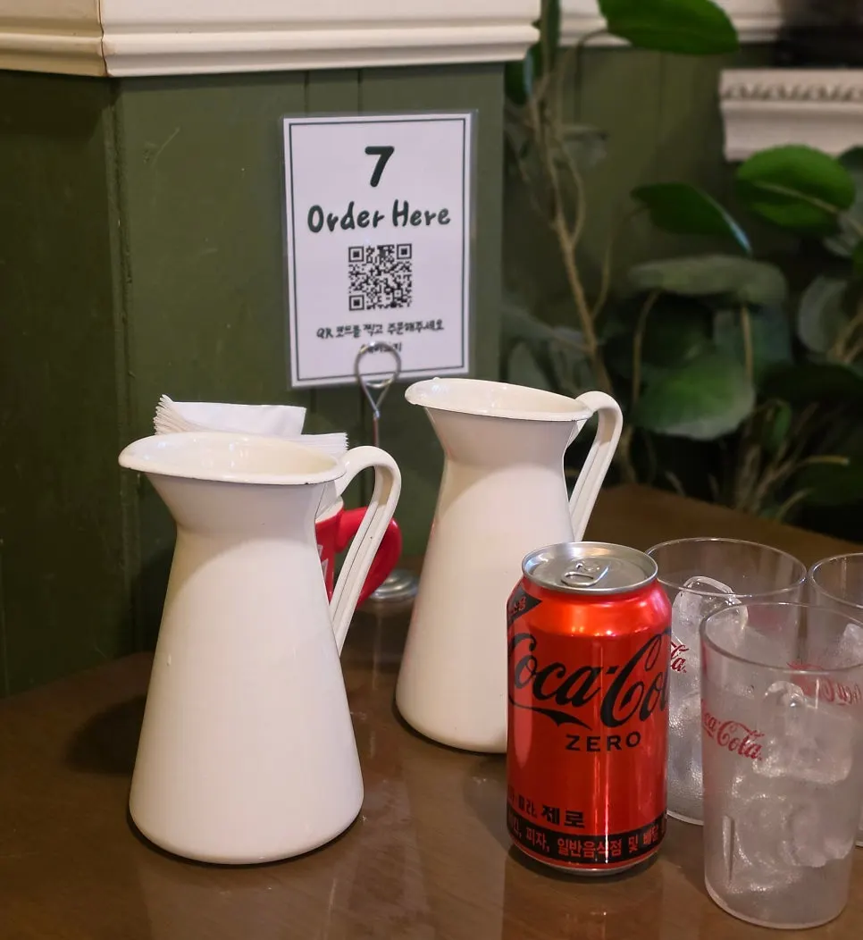 QR code ordering guide on the table