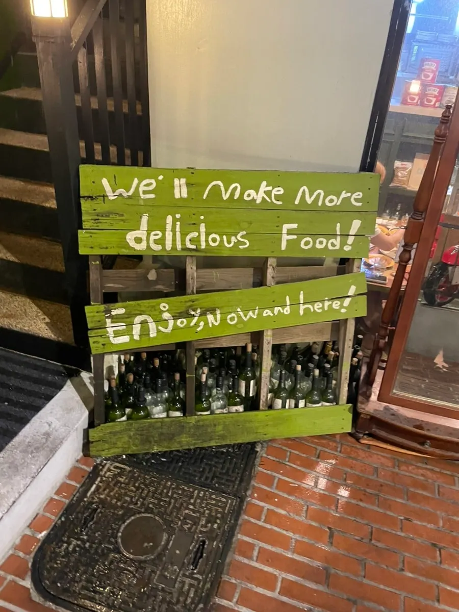 Menu signboard at the Hey Joji entrance