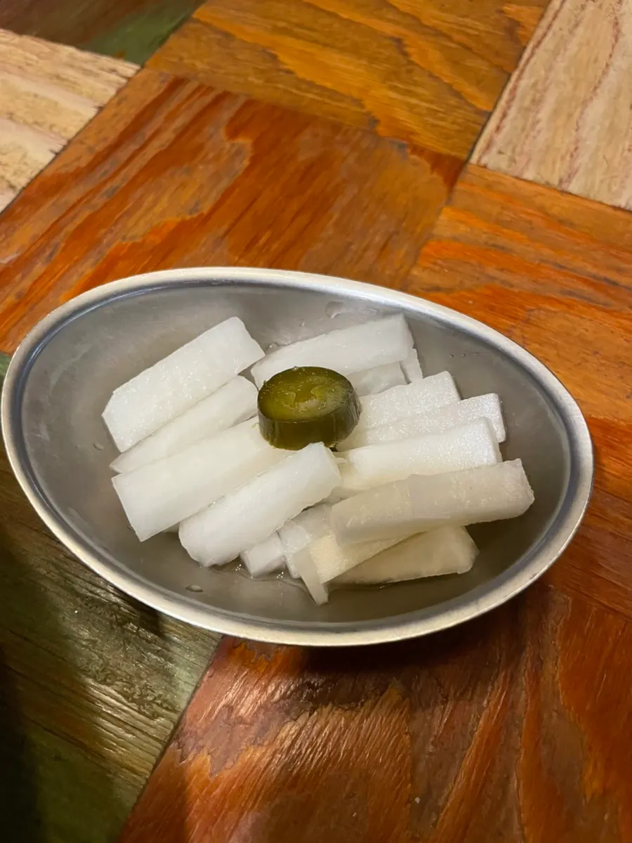 House pickles served at Hey Joji